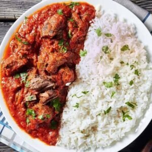 White rice & stew